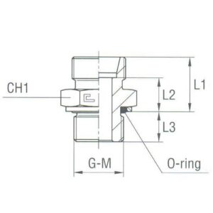Male Stud Coupling with O-Ring and Washer Thread Metric Parallel - Body Only
