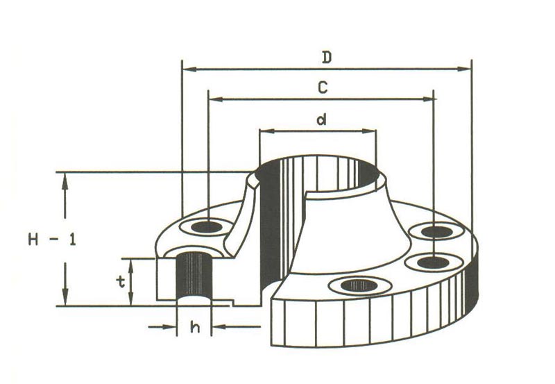 Raised Face Weld Neck Flanges DIN PN10 Steel - Image 2