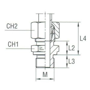 Male Stud Coupling Thread Metric Parallel - Equipped B3 Ring