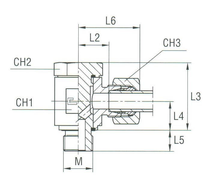 Banjo Coupling with Allow Screw and Elastomer Seal Thread Metric Parallel - Equipped B3 Ring - Image 2