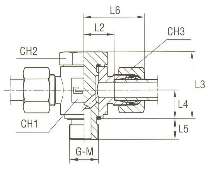 Banjo Tee Coupling with Allow Screw and Elastomer Seal Thread Metric Parallel - Equipped B4 Ring - Image 2
