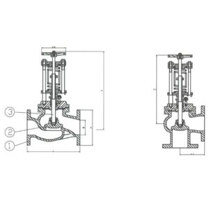 PN 16 Cast Steel Overboard Spring loaded, Angle Valve