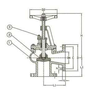 PN 16 Bronze Angle Union Bonnet Valve