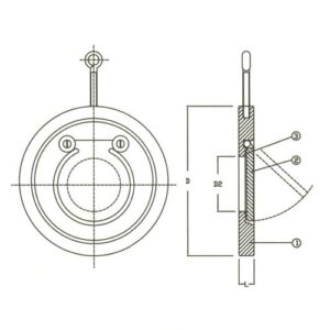 PN 16 Swing Check Valves, Wafer Style Short, Stainless Steel Valve