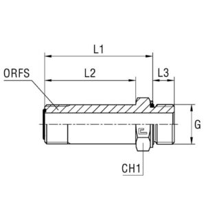 Long Male Stud Coupling with O-Ring and Washer Thread BSP Parallel